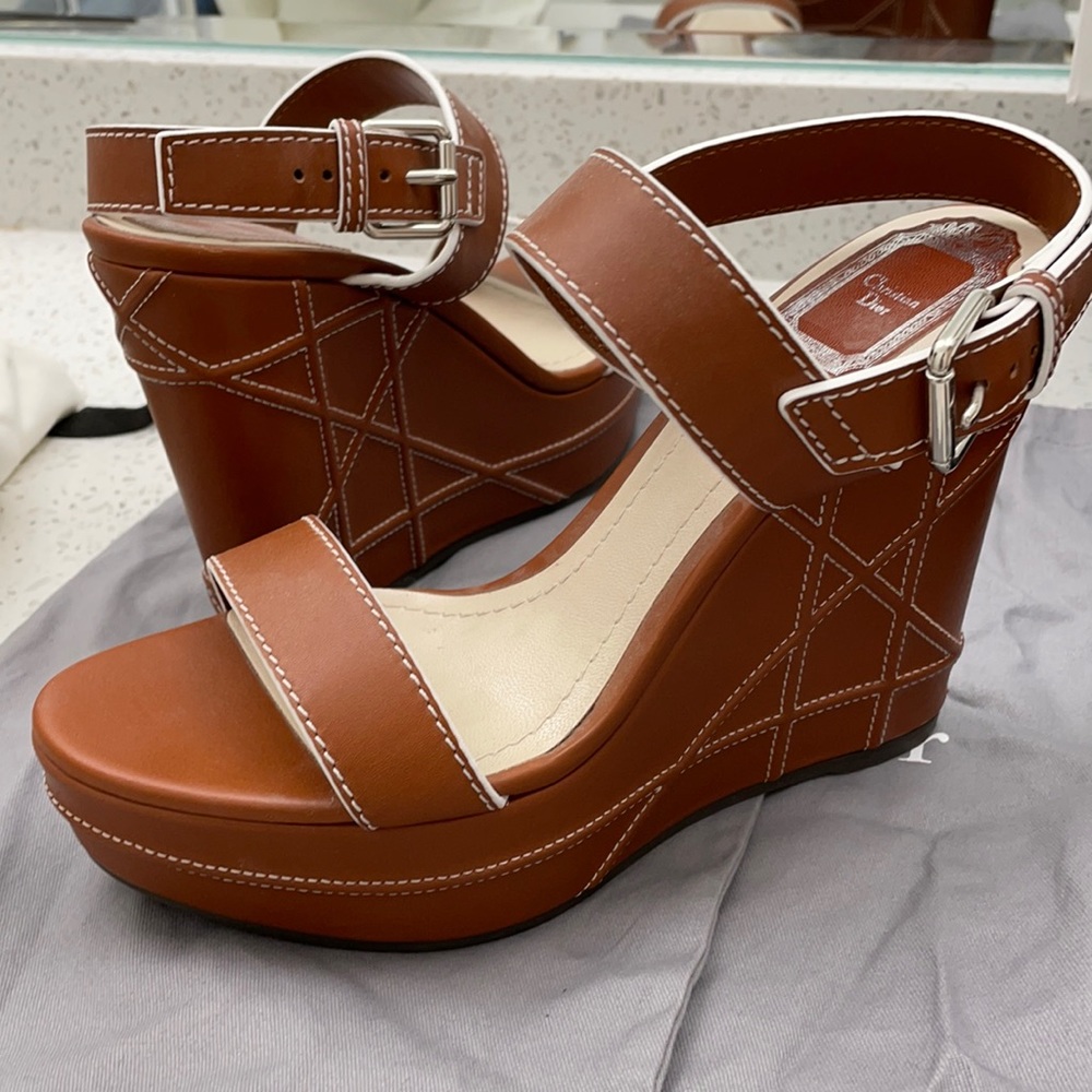 Christian Dior Yacht Wedges Sandals Pltfrm EU 38.5